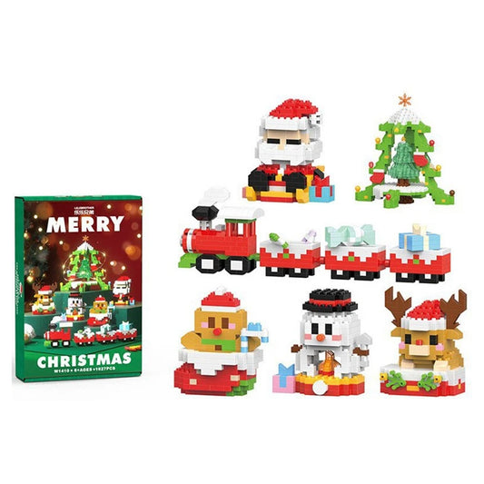 6-Piece Santa Claus Building Blocks Set - Christmas Themed Mini Figure Ornaments Collection