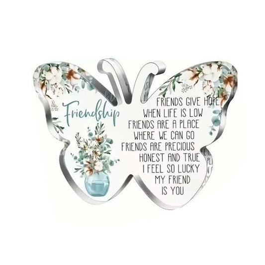 Acrylic Plaque Friendship Gift – For Best Friend, Thank You & Birthday Gift for Her, 12cm