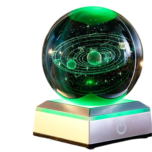 3D Crystal Ball Table Lamp 6CM Moon Planet Globe LED Night Light Home Decor Gift