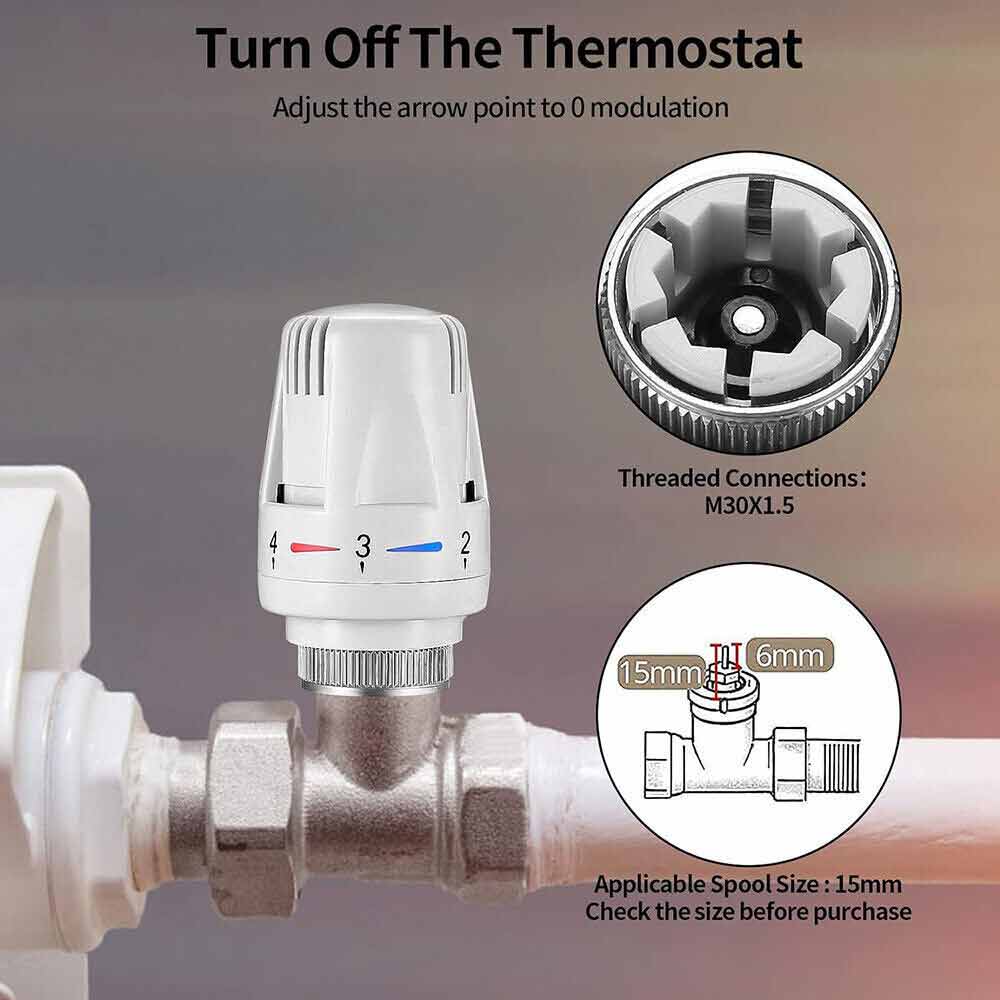 Thermostat Head TRV Radiator Thermostatic Heater Control Head Heating Valve