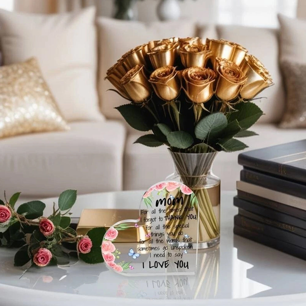 Heart Shaped Acrylic Plaque for Mum - Unique Mother's Day & Christmas Gift