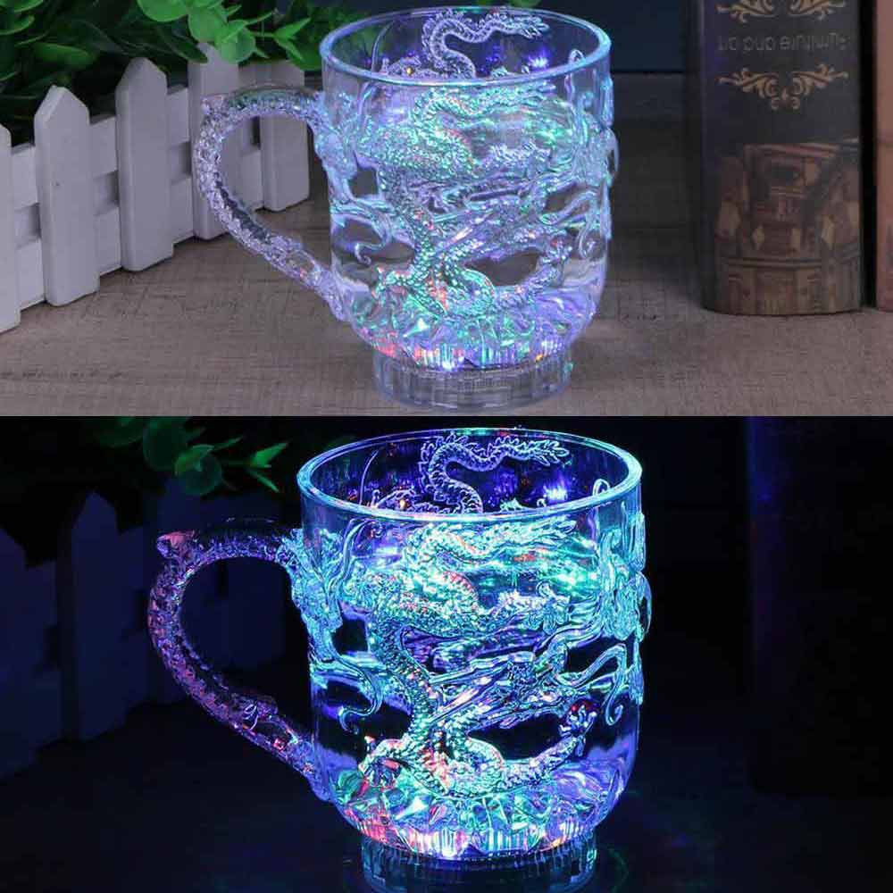 Colorful 285ml Lightup Cups Luminous Dragon Flash Cup Acrylic Gifts for Bar Home
