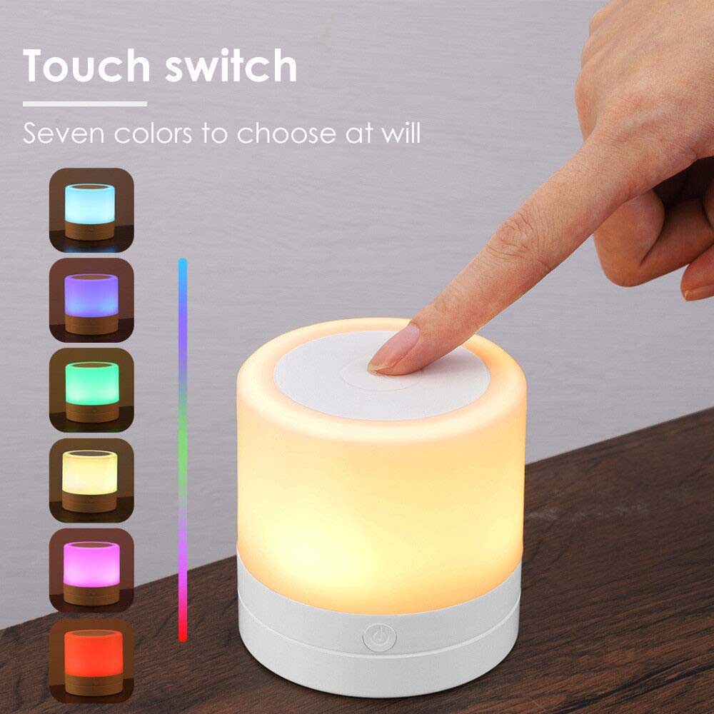 Touch Night Light USB Rechargeable LED Bedside Table Lighting Lamp Dimmable Gift