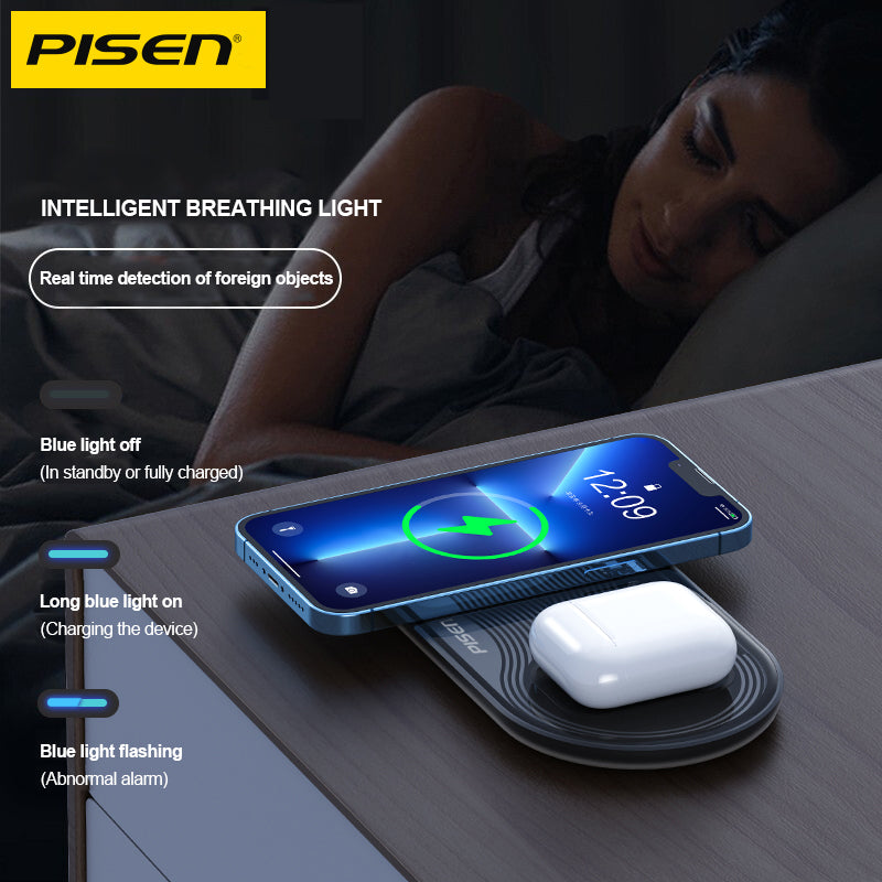 3-in-1 Wireless Charger – Transparent Station for iPhone AirPods Watch, Fast Charge