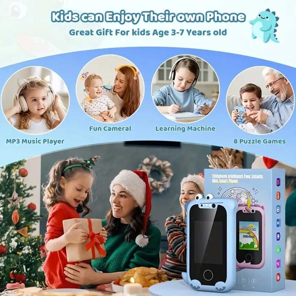 Kids Dinasour Blue Toys Smart Phone Children's Educational Learning Music Camera