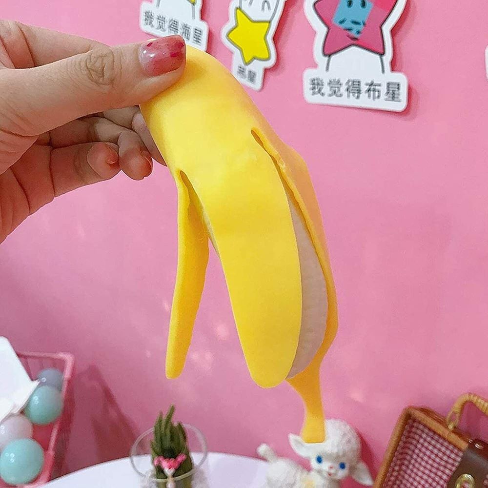 2-Pack Peeled Banana Squishy – Stress Relief Toy, Slow Rising Simulation Play