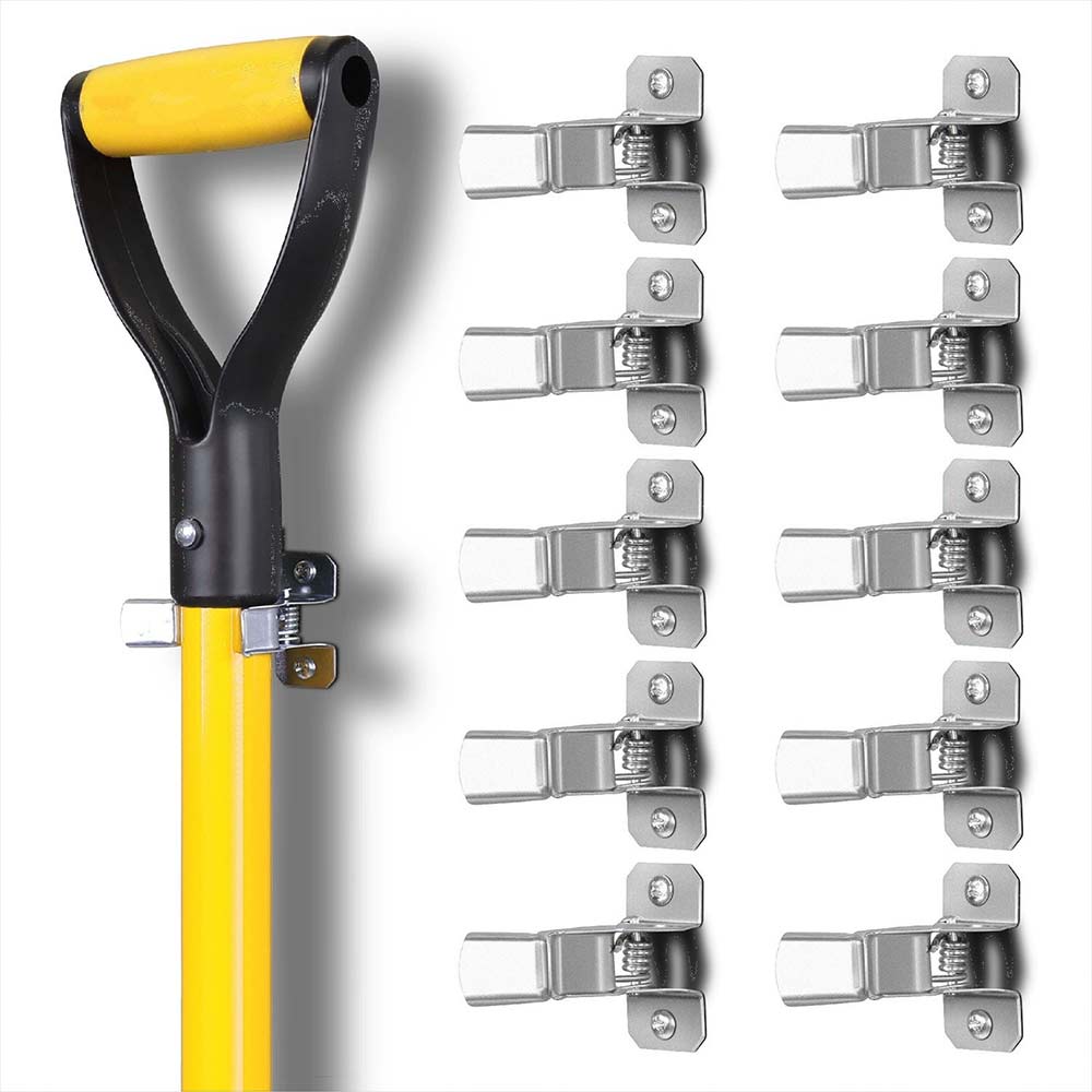 10PCS Heavy Duty Spring Terry Clips – Wall Mount Tool Organizer for Garage & Shed