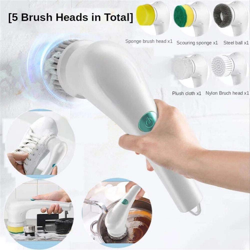 Electric Spin Scrubber Cordless Cleaning Brush Rotating Home Bathroom Clean USB
