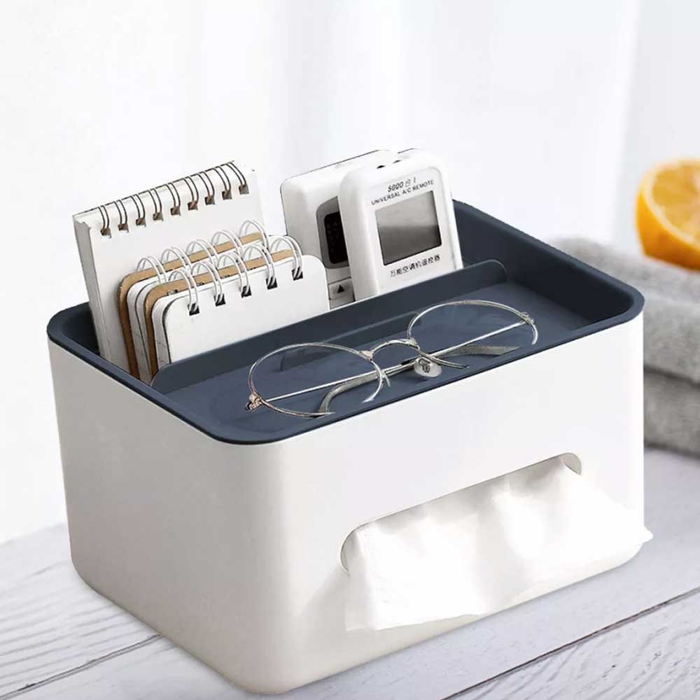 Rectangular Tissue Box Multifunctional Tissue Box Napkin Holder for Living Room