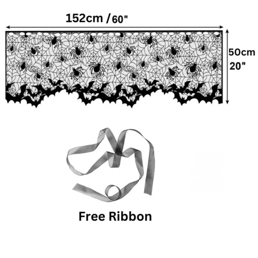 Halloween Cobweb Lace – Lamp Shade Cover with Spider, Gothic Party Decor