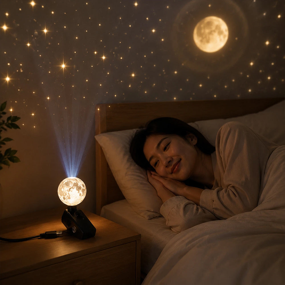 360° Rotating Star Projector – USB HD Night Light with Multiple Light Modes