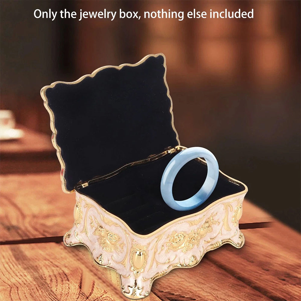 Jewellery Storage Box – Vintage Alloy Organiser, Ring Necklace Case Gift