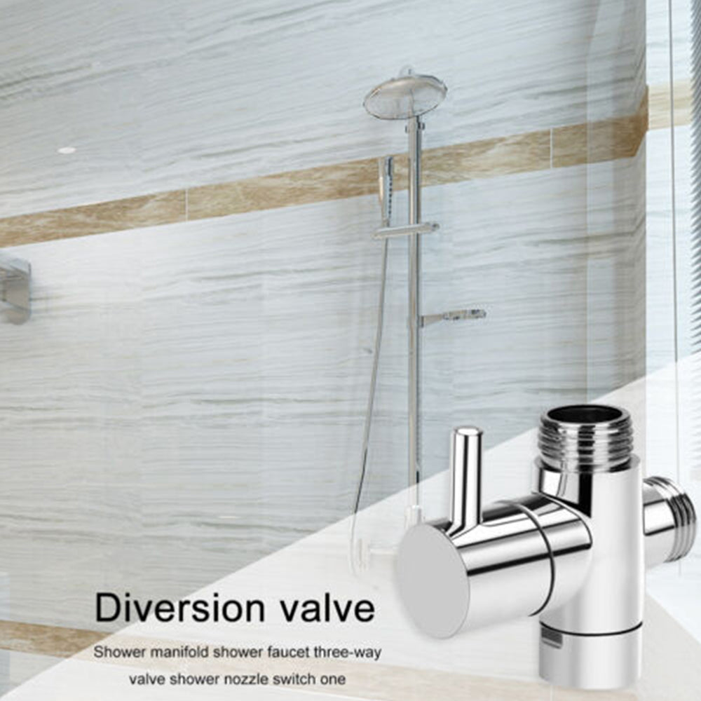 3 Ways 1/2 Showe-r Fauce-t Water Splitter Showe-r Valve Diverter Nozzle Adapter