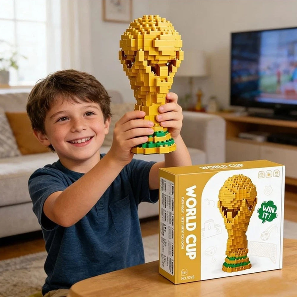 2026 World Cup Trophy Model – 500pcs Diamond-Shaped Building Block Kit