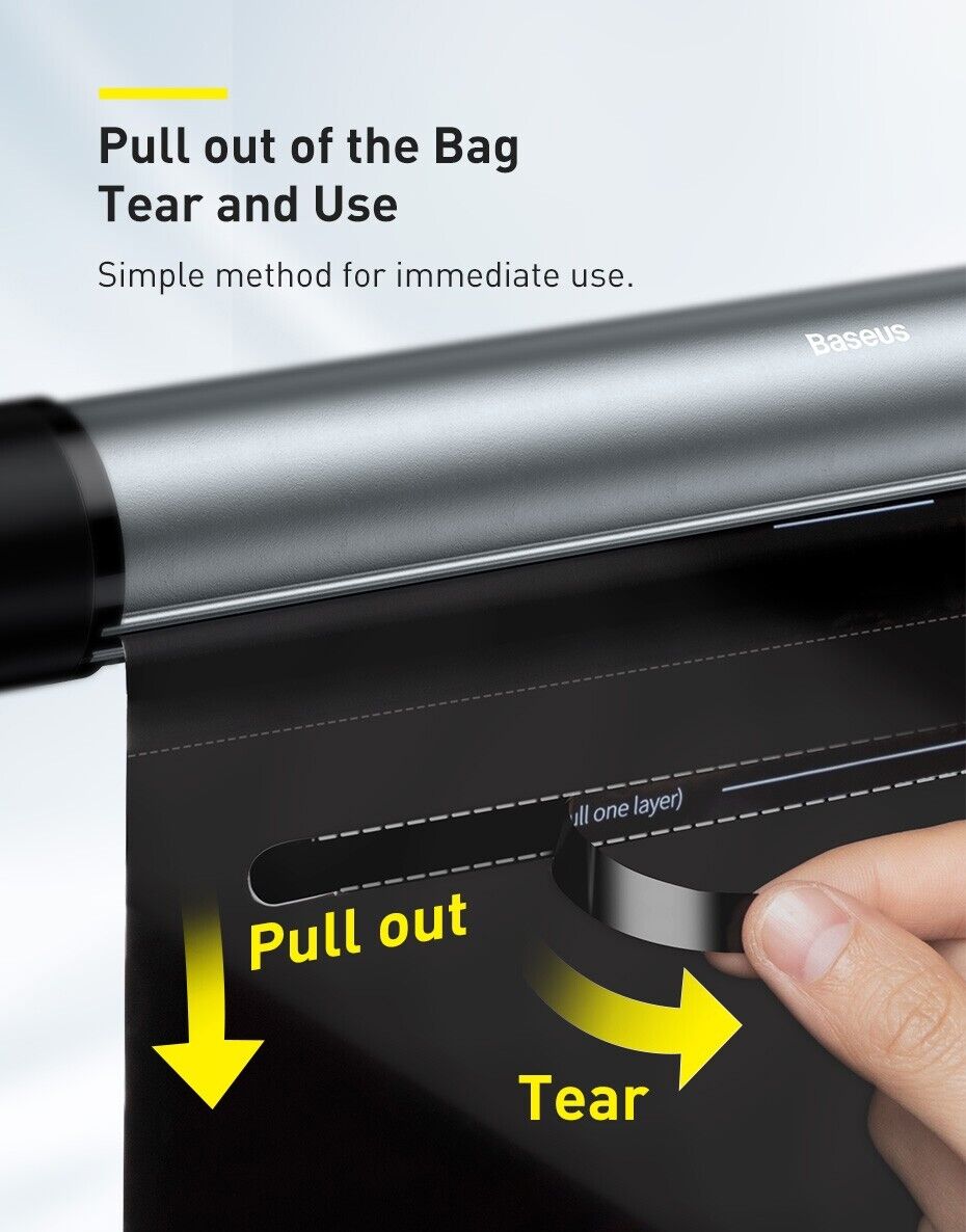 Baseus Car Trash Can Litter Bag Garbage Seat Waste Lid Bin Organizer Accessories