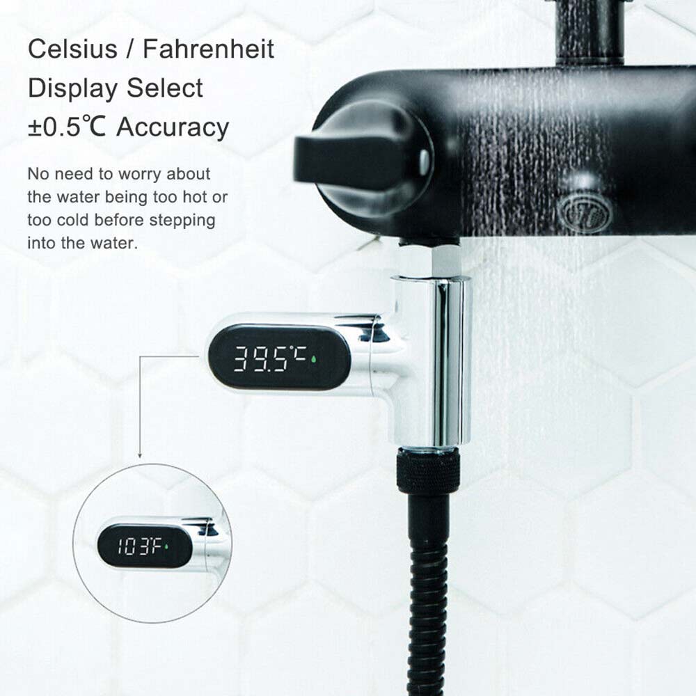 Digital Shower Thermometer Kitchen Bath Water ℃/℉ Selection Temperature Monitor