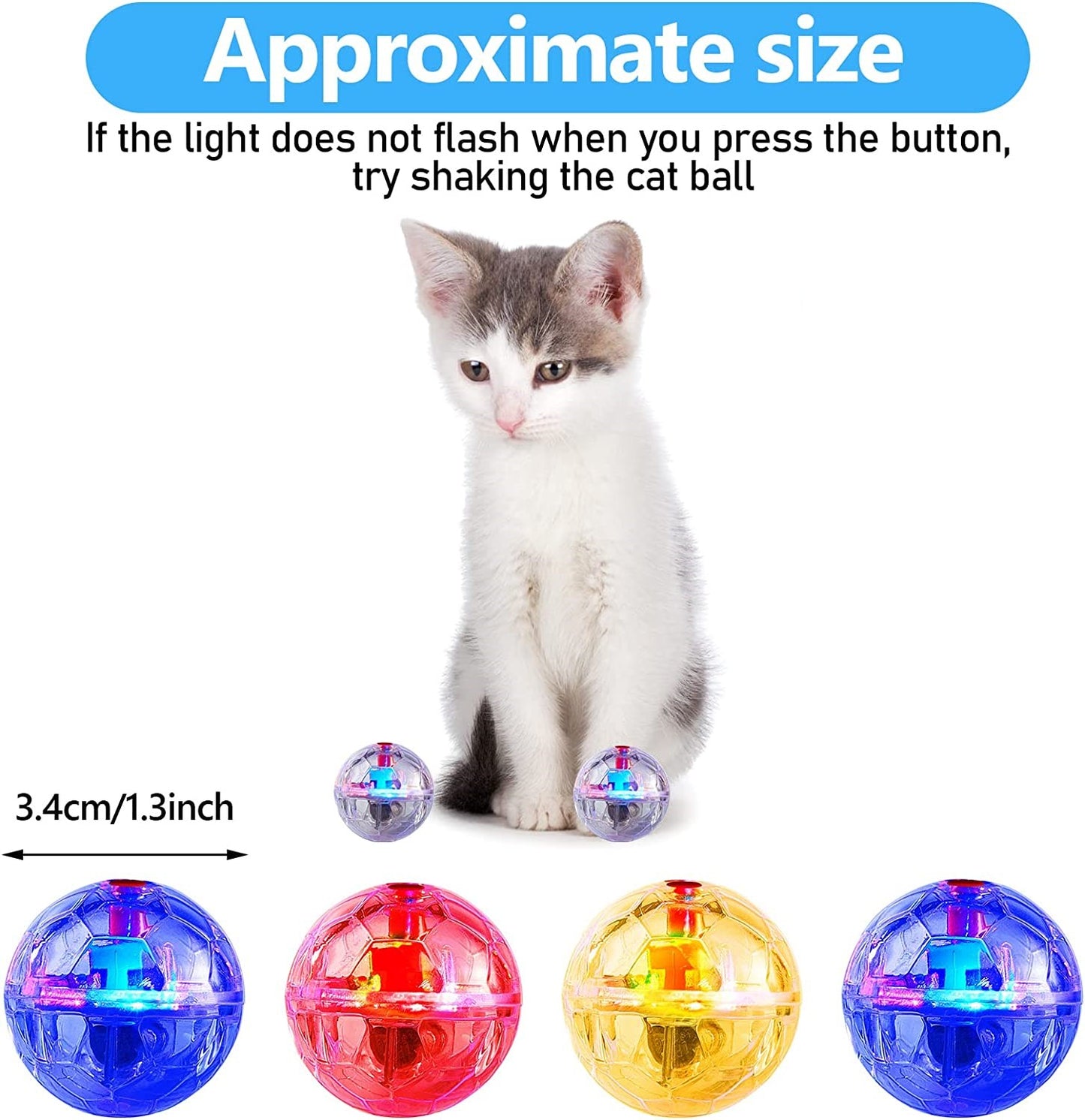 3x Ghost Hunting Motion Light Up Balls Flash Paranormal Equipment Pet Toy Motion