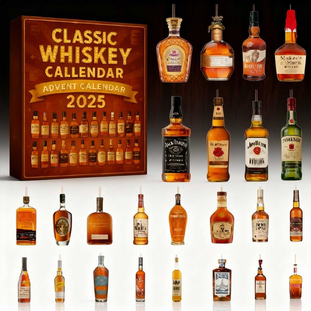 2025 Wine Bottle Advent Calendar 2D - 24 Day Christmas Countdown with Mini Bottle Ornaments