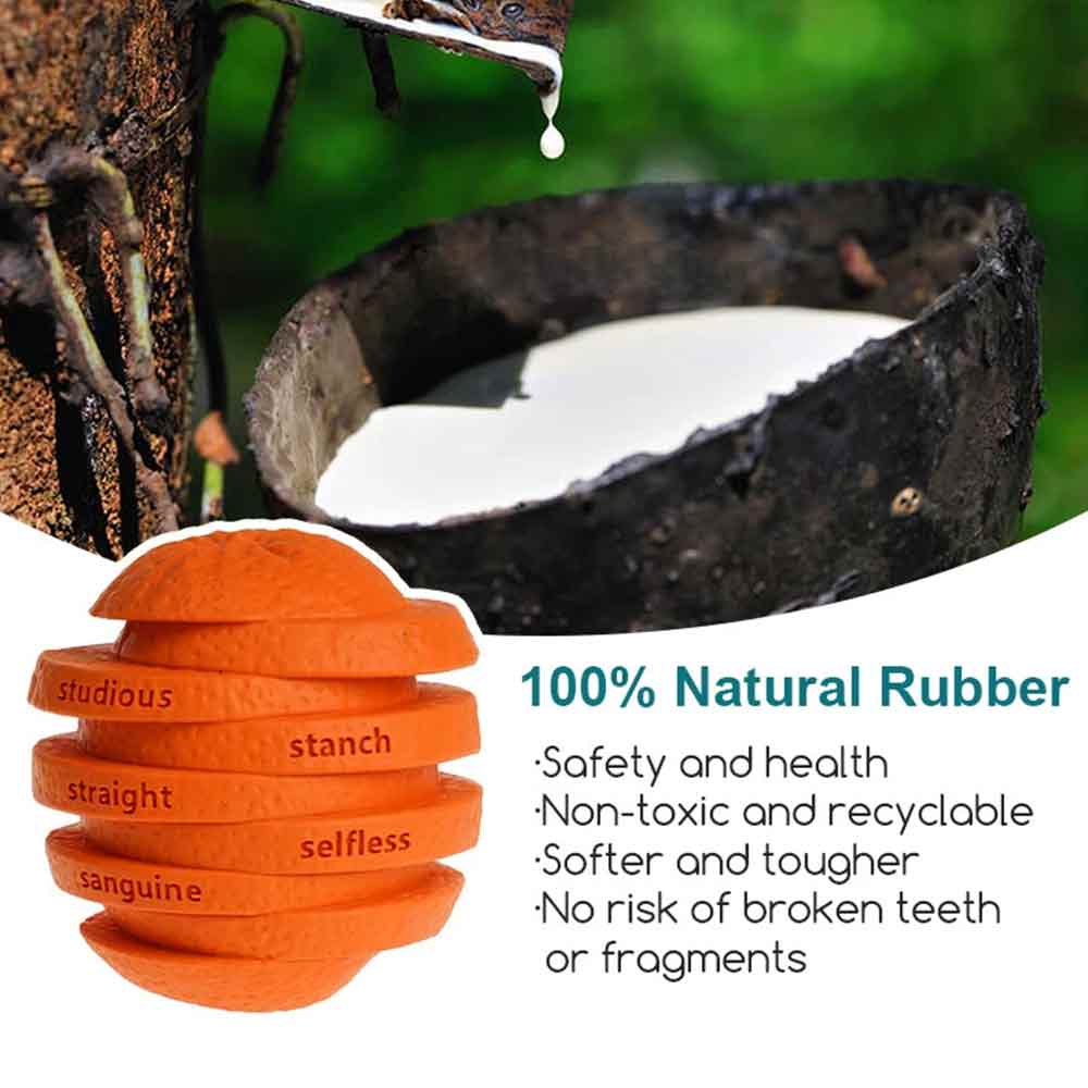 Indestructible Dog Chew Toy – Treat Dispenser & Interactive Pet Toy, Orange, 10cm