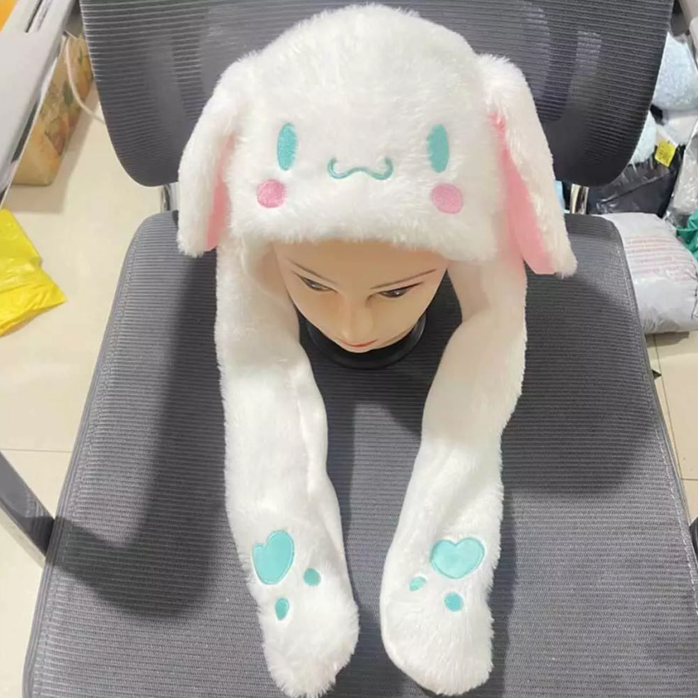 Soft Plush Cap Cute Cinnamoroll Moving UP Ears Hat Cosplay Girl Xmas Gift