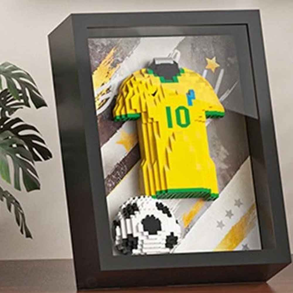 3D Football Shirt Brick Display – Art Frame, Wall Desk Gift for Football Fans