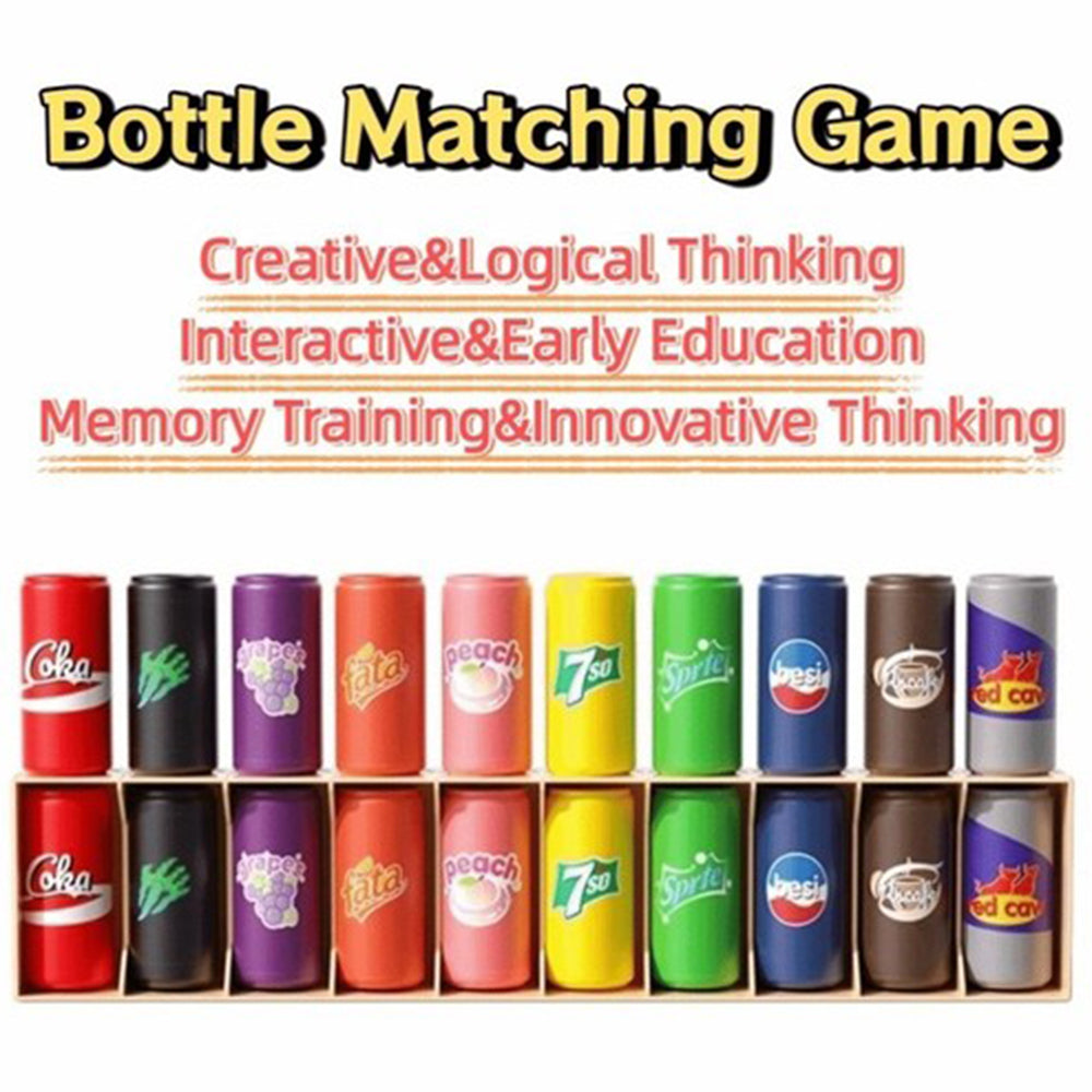 2-Player Duel Board Game – 20-Piece Drink Matching, Guess the Bottle Color, Educational Matching Game
