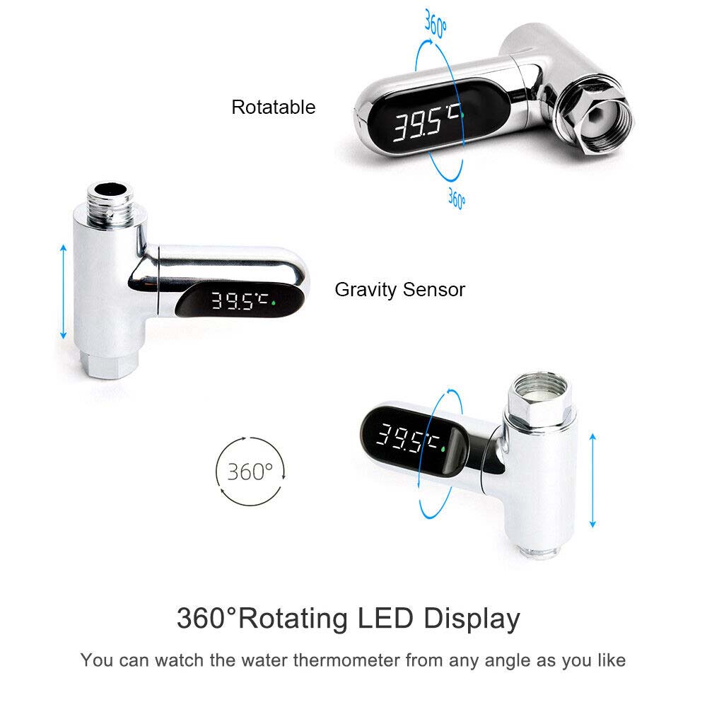 Digital Shower Thermometer Kitchen Bath Water ℃/℉ Selection Temperature Monitor