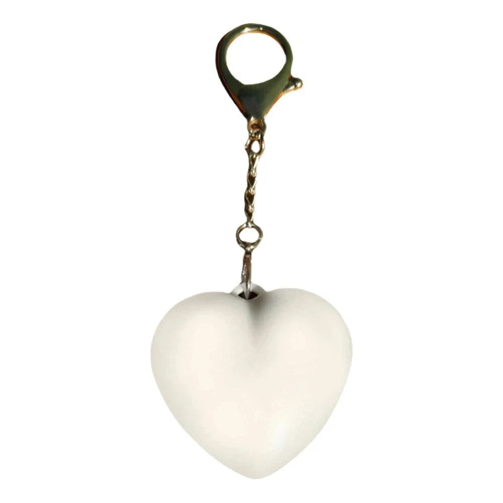 2x Rechargeable Heart Shape LED Light - Touch Sensitive Bag Keychain Flashlight