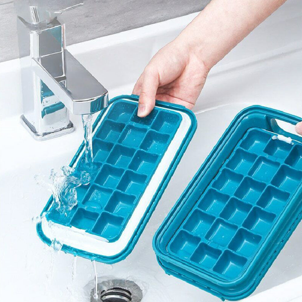 2 In 1 Portable Silicone Ice Ball Maker Foldable Ice Cube Tray Bar Kitchen Tool