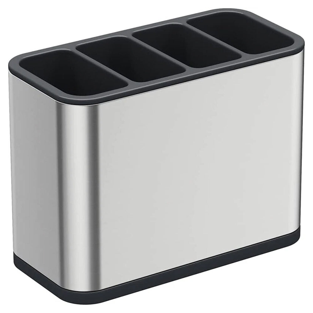 Stainless Steel Cutlery Organizer - Kitchen Utensil Holder with Drain & Compartments