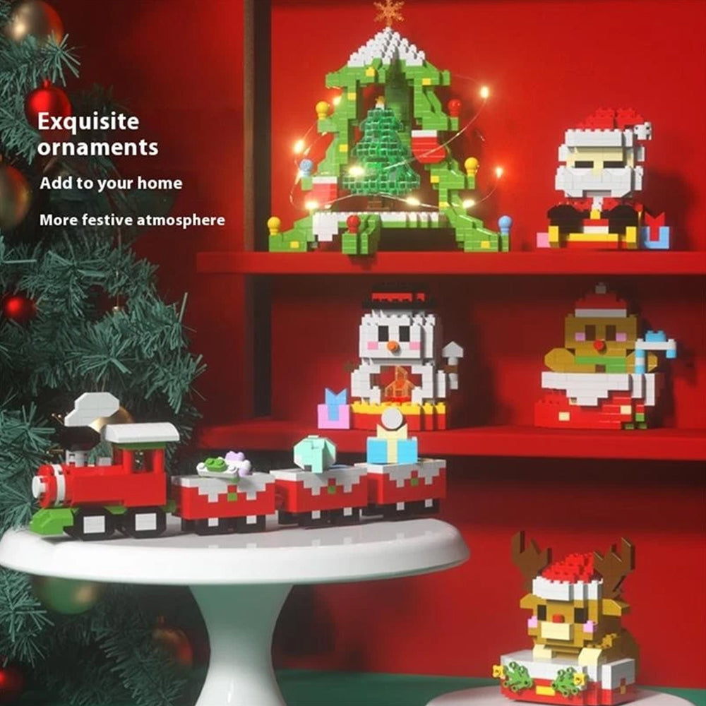 6-Piece Santa Claus Building Blocks Set - Christmas Themed Mini Figure Ornaments Collection