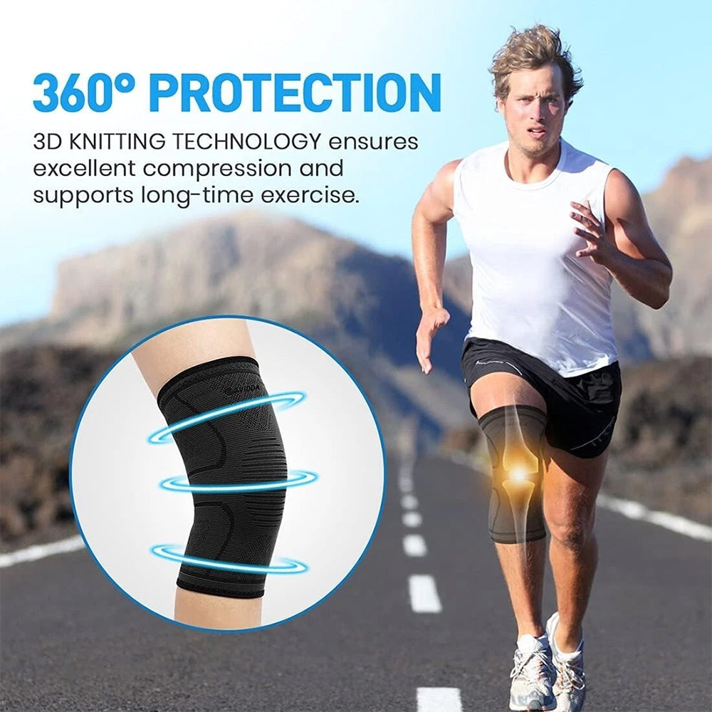 2x Knee Support Compression Sleeves - NHS Style Brace for Pain Relief & Gym
