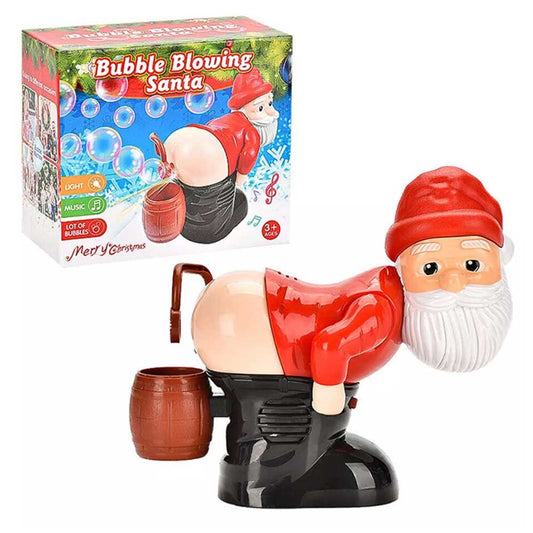 Electric Santa Claus Bubbles Machine Blowing Bubbles Music Light Entertainment