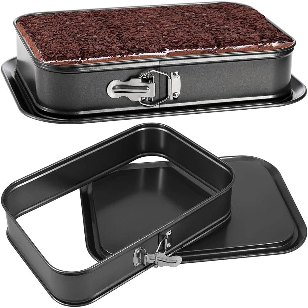 28CM Cake Tin Rectangular Non Stick Spring Form Baking Bake Tray Bakeware