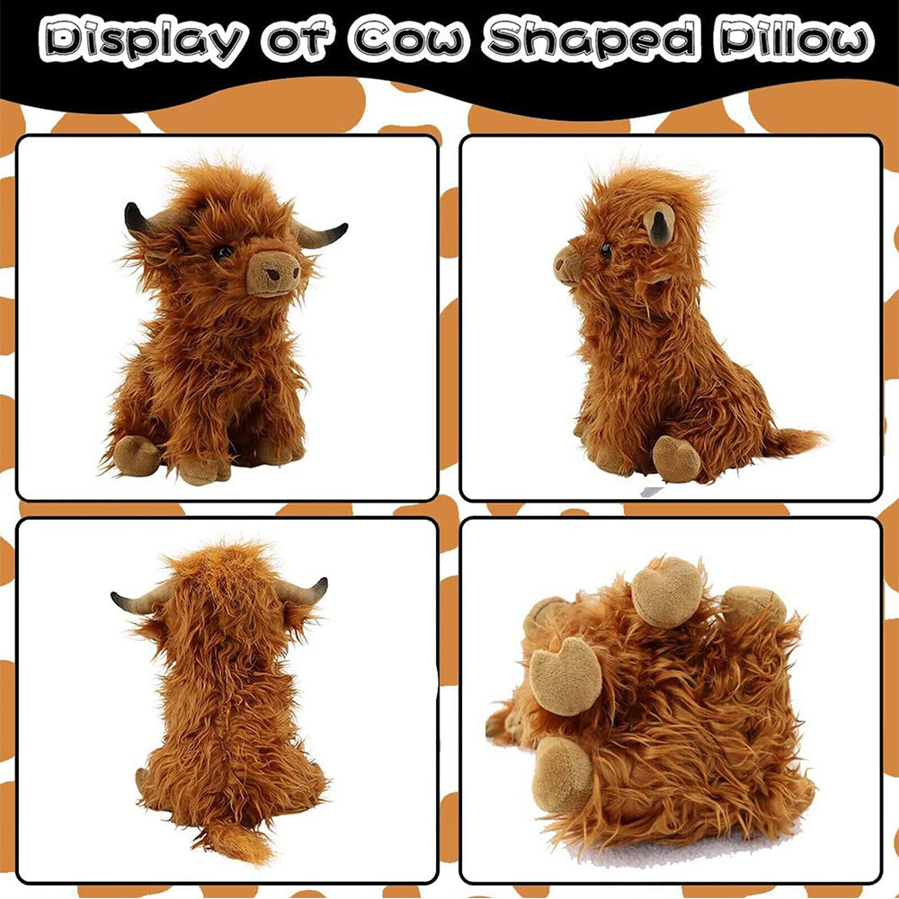 9.8INCH Simulation Highland Cow Animal Stuffed Plush Doll Toy Kids Birthday Gift