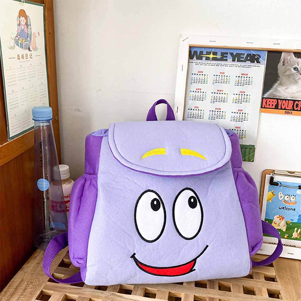 Dora the Explorer Plush Backpack with Interactive Map – Purple Kids Adventure Bag for School & Dress-Up