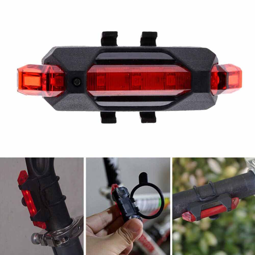 Rechargeable Bicycle Head Torch Front&Tail Kit Super Bright LED Mountain Bike Light