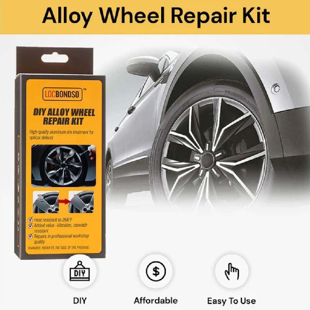 DIY Silver Alloy Wheel Rim Scuffs Scrape Car Kerb Damage Repairing Kit Fix Tool