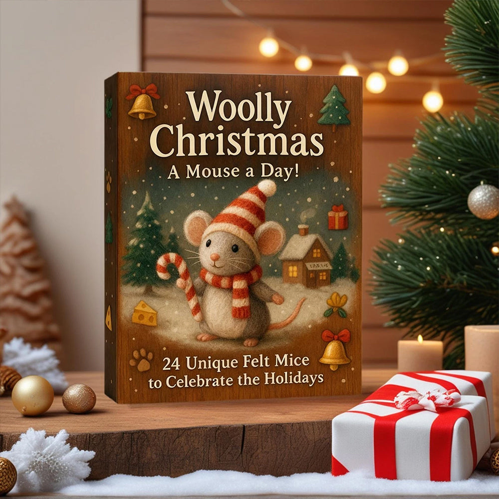 2025 Christmas Mouse Advent Calendar - 2D Acrylic Winter Holiday Countdown Decor