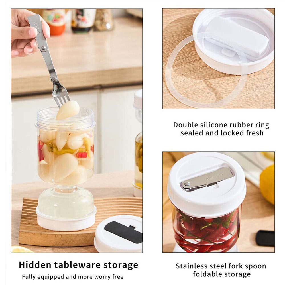 Pickle Jar Hourglass Can Dry Wet Separation Flip Airtight Food Storage Container