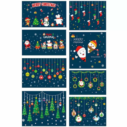 2PCS Christmas Santa Removable Window Stickers Festival Art Decal Wall Home Xmas