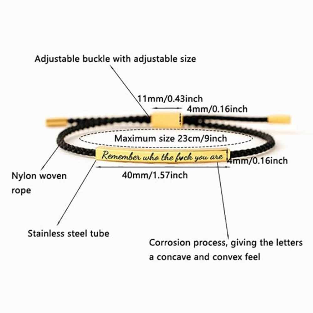 Remember Who The Fuc* You Are Motivational Tube Bracelet