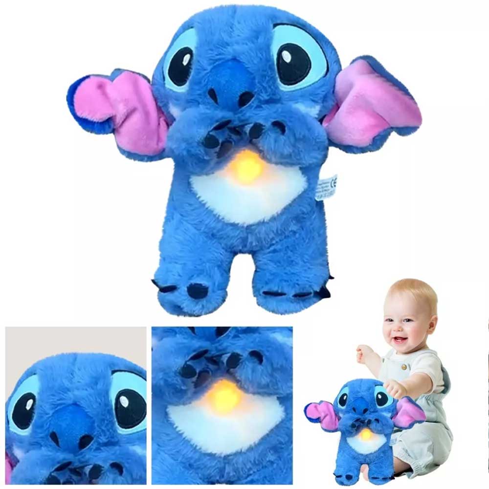 Stitch Breathing Soothing Plush Toy – Musical Anxiety Relief Doll with Calming Light for Sleep & Relaxation