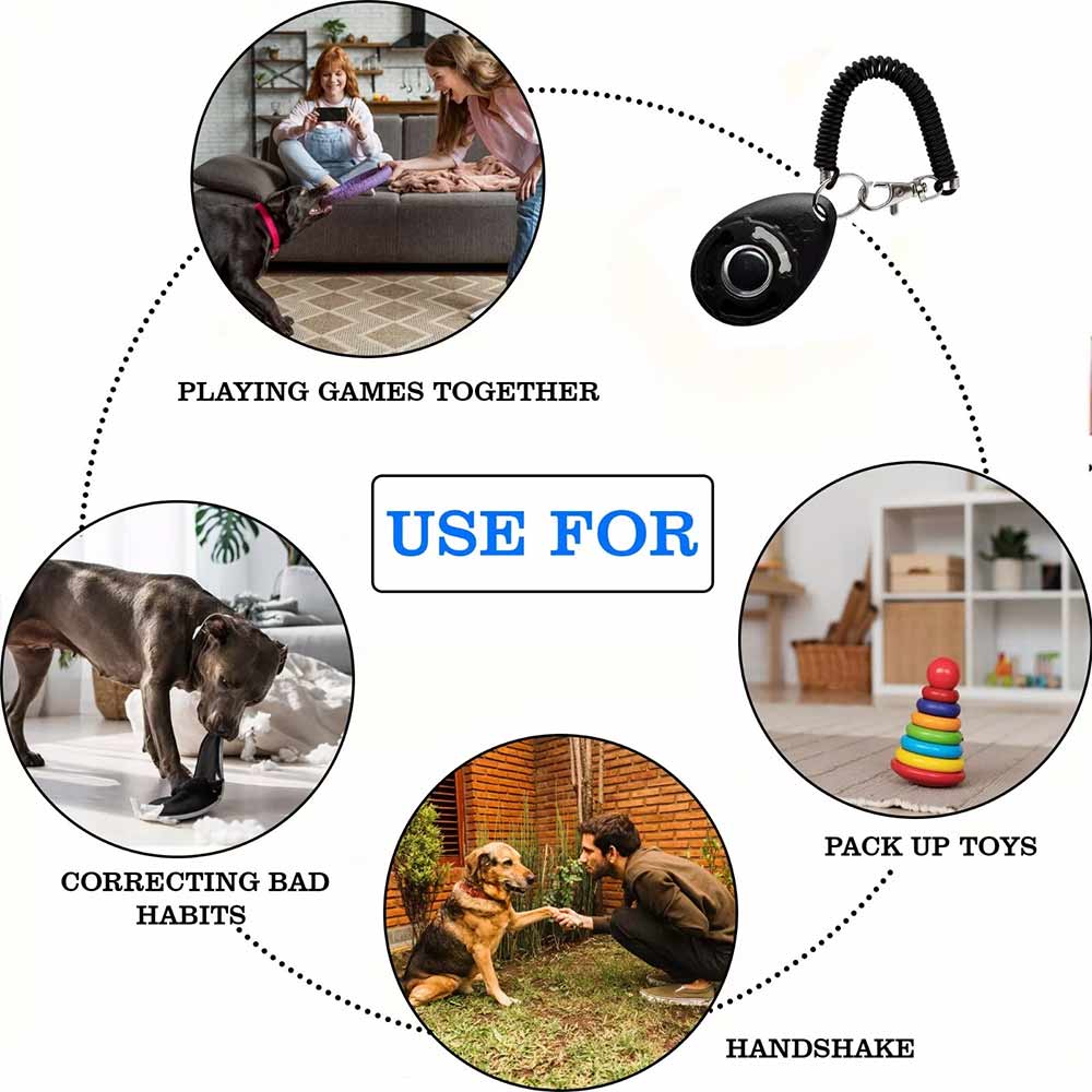 2-Pack Dog Puppy School Clicker – Professional Training Aid, Black Pet Trainer