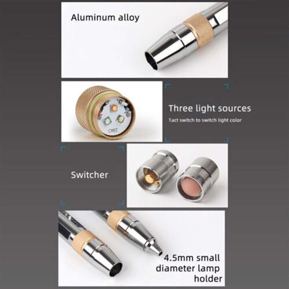 Ultraviolet LED Flashlight UV Light 365/395NM Jade Gem Inspection Lamp Torch Set