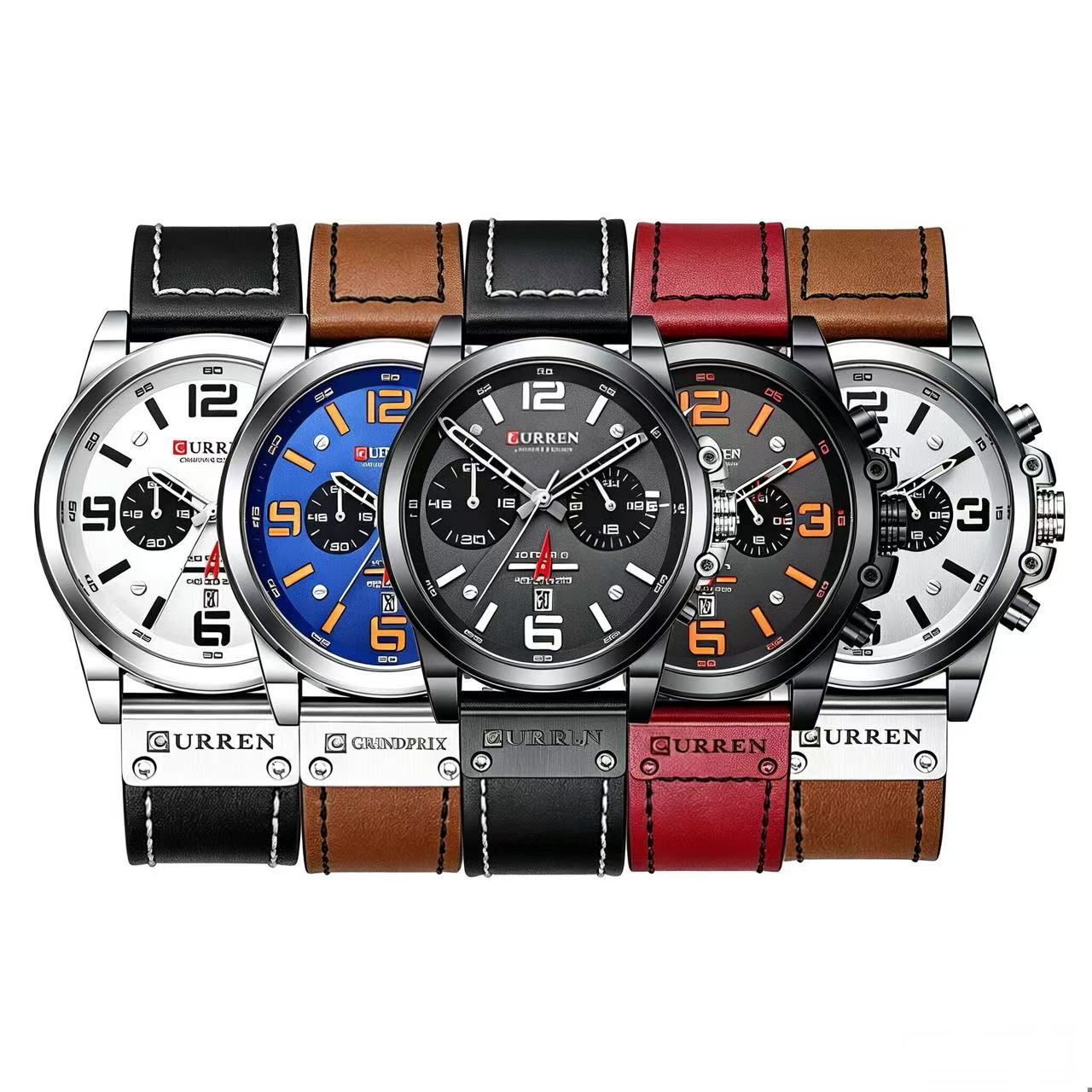 CURREN 8314 Men Military Sport Wristwatch Quartz Calendar Silicone Strap Casual Outdoor Watch