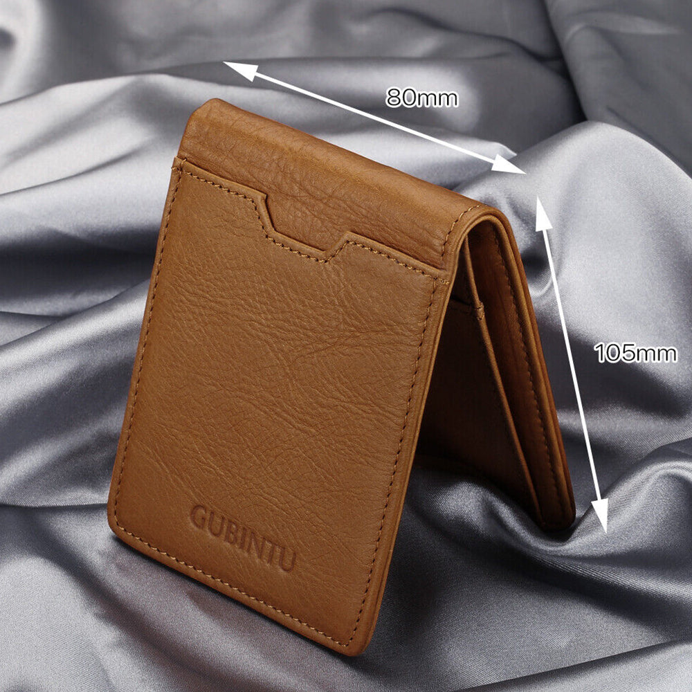 RFID BLOCKING LEATHER WALLET CREDIT CARD HOLDER SLIM MEN'S MONEY CASH CLIP PURSE