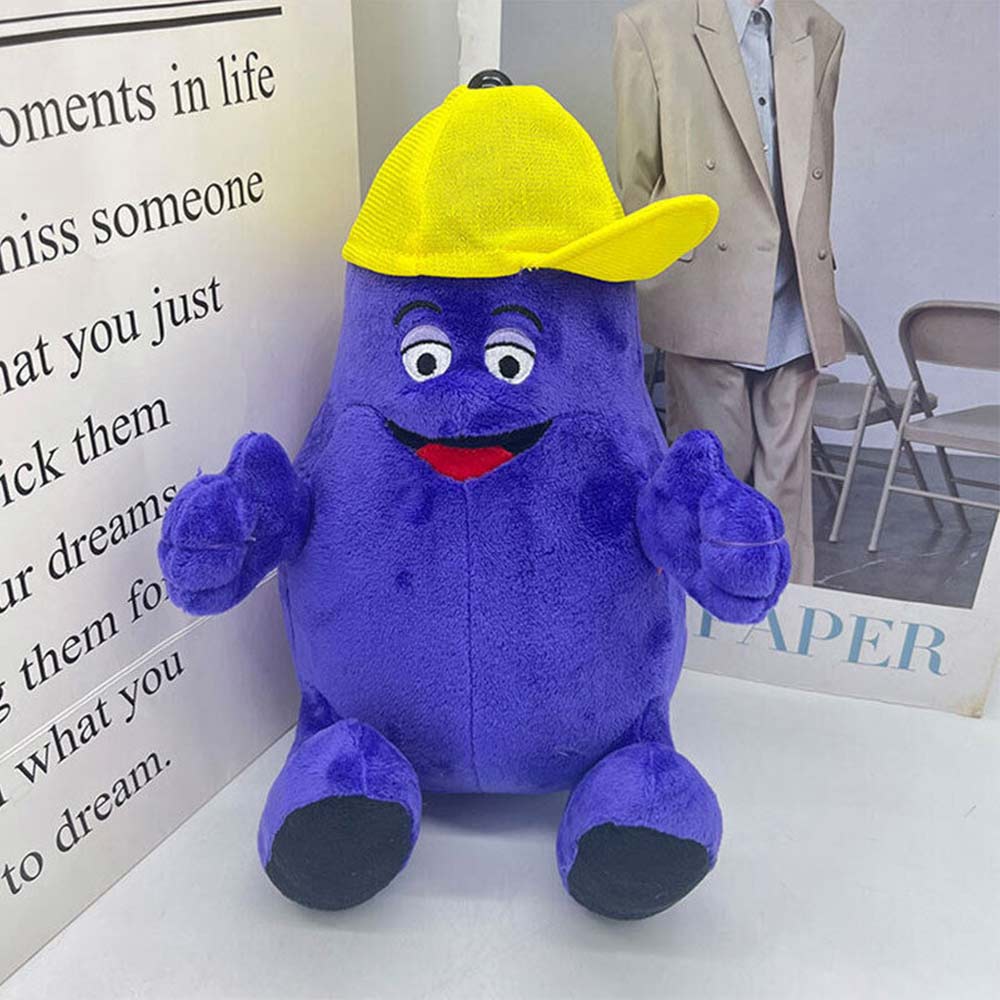 22cm Grimace Shake Yellow Hat Plush Doll High-quality Short Plush Ideal Gift For Kids
