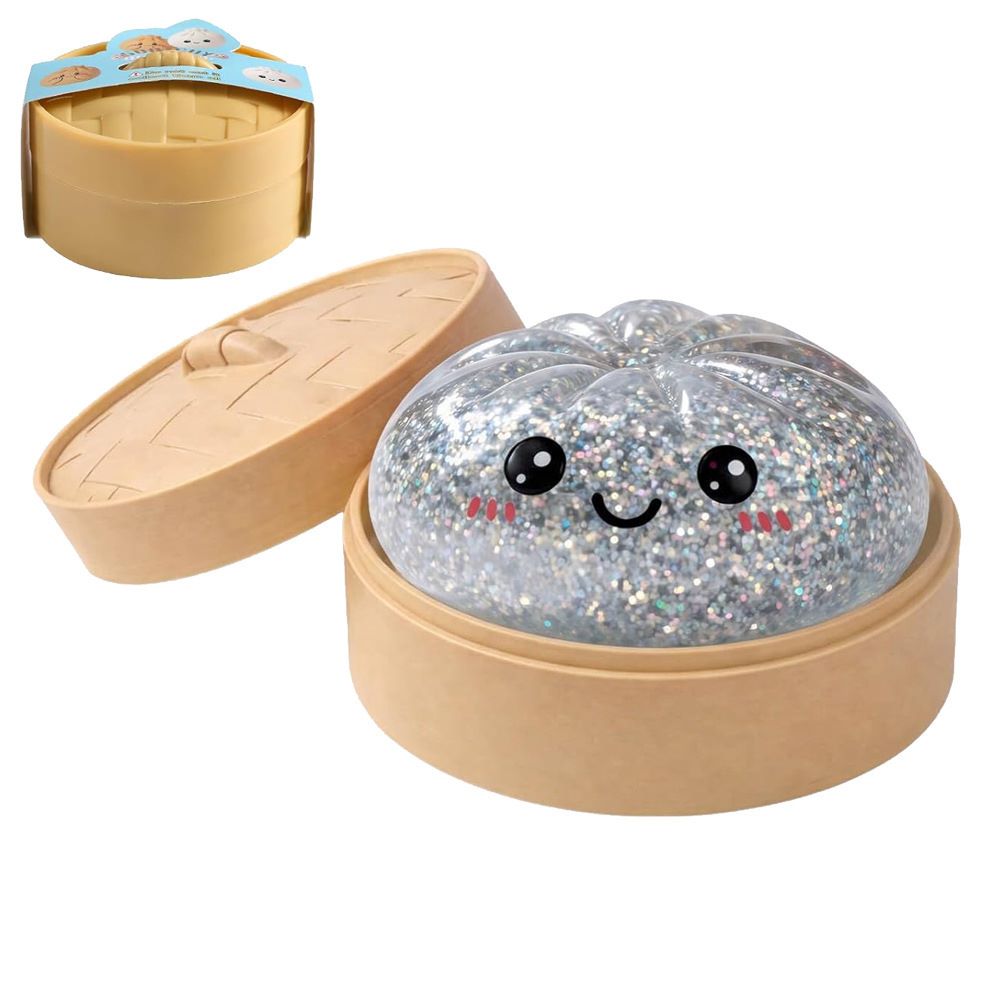 Squishy Stress Relief Toy 2-Pack – Slow Rebound Emoji Bun with Glitter, Sensory Fidget for ADHD & Anxiety