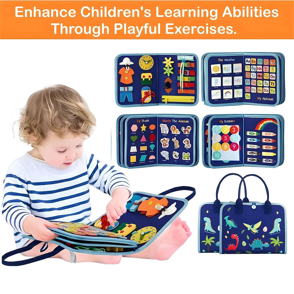 Montessori Busy Board - Sensory Learning Activity Board for Early Development